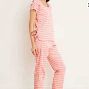 Lake Striped Pink Pajama Weekend Set Coral Stripe Medium